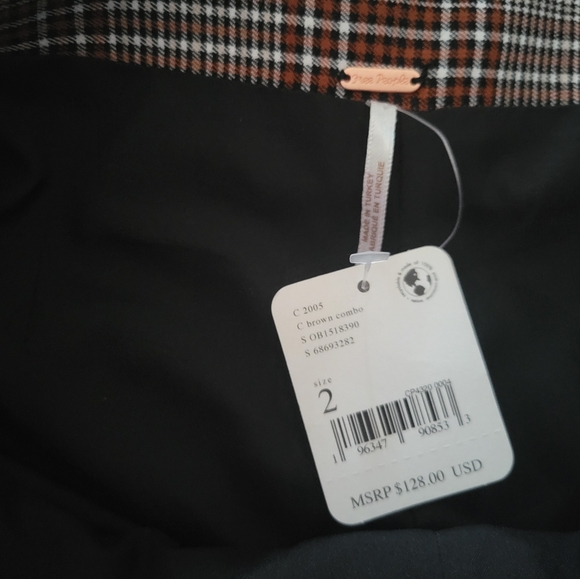 NWT Free People Sage Mini Skort / Brown Combo - Picture 9 of 9